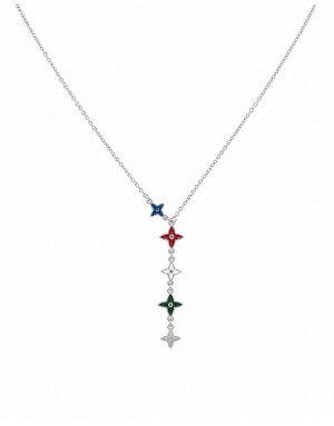 ŁAŃCUSZEK SREBRNY KRAWATKA CLOVER BŻŁ35